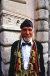 A local man sporting a traditional style of hat and jacket in Montenegro. Photo credit: Peter Guttman