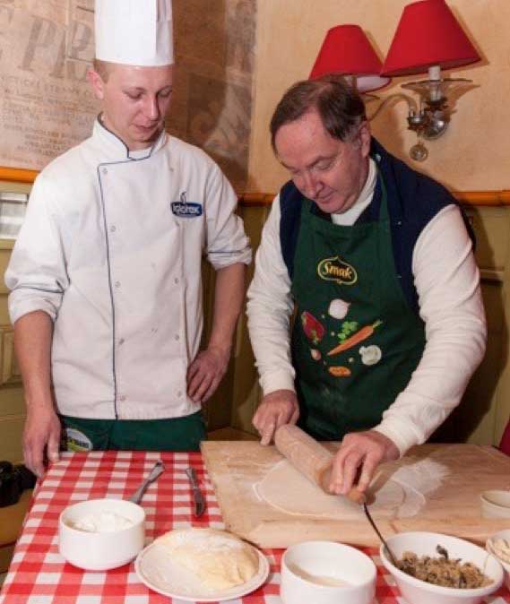 Learning how to make pierogi. Photo credit: David W Allen
