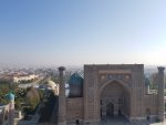High above the Registan in Samarkand. Photo credit: Marisa Dodd
