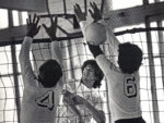 It’s a fierce battle in this 1980s U.S.-Soviet volleyball match. Photo credit: Steve Richmond