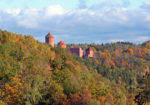 Turaida Castle peeks above the forest in Gauja National Park. Photo credit: Kestutis Ambrozaitis