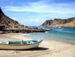 A boat on the beach in Oman's Dhofar Goverorate. Photo credit: Oman Tourist Board