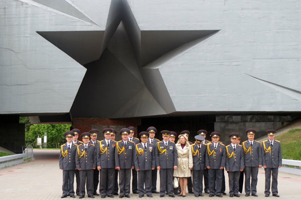 A ceremonial line-up of army and militia officers at Brest Fortress. Photo credit: Bill Adams