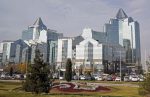 Shiny skyscrapers in downtown Almaty, Kazakhstan. Photo credit: Jered Gorman