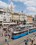 Trams run through Ban Jelačić Square, a shopping and social haven since the 1640s. Photo credit: Croatian Tourist Board