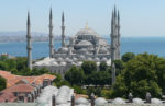 A great view of the Blue Mosque with the Bosporus behind it.
