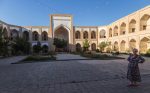 Inner courtyard of 16th-century Kukeldash Madrassah, a Koranic school converted to a museum of atheism bin Soviet times. Photo credit: Abdu Samadov