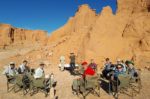 Cocktail Party at the Gobi Desert's Flaming Cliffs. Photo credit: Alla Shishkina