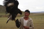 A young Golden Eagle hunter in Terelj, Mongolia. Photo credit: Joanna Millick