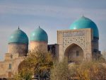 Ulug Bek built Kok Gumbaz (Blue Domes) in 1437 to honor his father,Tamerlane's son. Photo credit: Jered Gorman