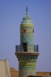 A tiled minaret atop Erbil's UNESCO-listed citadel.