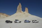 Modern-day caravan traversing Mangystau, Kazakhstan. Photo credit: Andrei Astafyev