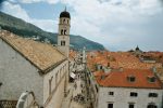 A church steeple in Dubrovnik's Old Town.