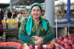 Vendor of fruits in an Uzbek bazaar. Photo credit: Bill Fletcher