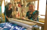 Weaving silk textile in the workshop, Margilan, Uzbekistan. Photo credit: Michel Behar