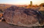 Ancient petroglyphs depict long-horned ibex in Cholpan-Ata, Kyrgyzstan. Photo credit: Michel Behar