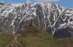 Located high above Stepantsminda, 14th-century Tsminda Sameda Church is the breathtaking symbol of Georgia. Photo credit: Martin Klimenta