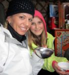 Sipping tea with a nomadic steppe family in their ger. Photo credit: Kelly Tissier