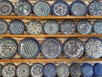 Blue and turquoise ceramic plates in Uzbekistan. Photo credit: Abdu Samadov