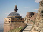 Stone steps lead to an ancient mosque in Turkey. Photo credit: Inga Belova