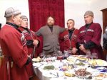 Georgian polyphonic singers, singing for their supper. Photo credit: Mariana Noble