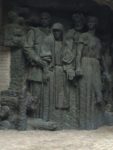 Somber reliefs at the open-air sculpture park surrounding the Rodyna Mat capture the suffering of those who lived in the city during WWII (Kiev.) Photo credit: Jessica Clark