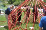 Setting up a Kyrgyz yurt. Photo credit: Paul Schwartz