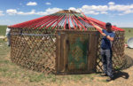 Learning how to build a Mongolian ger. Photo credit: Jamshid Fayzullaev.