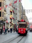 A trolley on Istanbul's Istiklal Avenue. Photo credit: Jake Smith