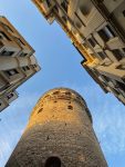 The Galata Tower, seen from below. Photo credit: Jake Smith