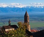 A view from Signagi to the Caucasus beyond.