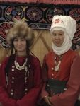 Kyrgyz women in national dresses.