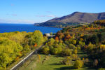 The colors in Armenia's alpine Lake Sevan vary, from deep azure to sky blue. Photo credit: Jake Smith