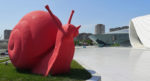 Giant snail inching toward the Heydar Aliyev Cultural Center in Baku (Azerbiajan.) Photo credit: Martin Klimenta