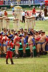 Wrestlers at Naadam Festival's opening ceremonies in Ulaanbaatar, Mongolia. Photo credit: Ana Filonov