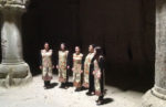 A capella singers perform traditional Armenian songs at Geghard Monastery of Garni. Photo credit: Michel Behar