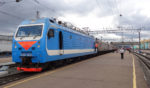 Exterior of a Russian Railways regularly scheduled train. Photo credit: Vlad Kvashnin
