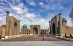 With its three madrassahs, the Registan is arguably the iconic symbol of all Central Asia; Ulug Bek is on the left, Tillya-Kori in the center, and Shir-Dor on the right. Photo credit: Abdu Samadov