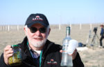 Toasting the Soyuz space launch in Baikonur, Kazakhstan. Photo credit: Douglas Grimes