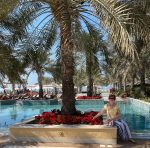 Luba enjoying the Hilton Resort in Ras Al Khaimah, UAE. Photo credit: Luba Rudenko
