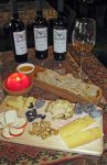 Cheeses paired with organic wines from Pheasant's Tears Winery. Photo credit: John Wurdeman