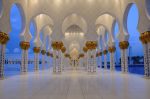 The Interior of the Gleaming White Sheikh Zayed Grand Mosque in Abu Dhabi