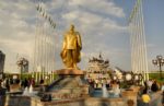 Golden statue of Turkmenistan’s Former President Saparmurat Niyazov in Ashgabat. Photo credit: Ana Filonov
