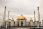The immense golden Kipchak Mosque, dedicated to the former Turkmen president, Saparmurat Niyazov (Ashgabat, Turkmenistan). Photo credit: Lindsay Fincher