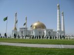 The gold-domed Kipchak Mosque in Ashgabat, Turkmenistan. Photo credit: Jake Smith