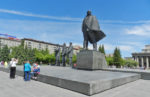 Unlike many Russian cities, Novosibirsk still has a Lenin Square as well as a Lenin statue. Photo credit: Eileen Bjorkman
