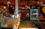 Yurt interior, Tajukistan. Photo credit: Caroline Eden